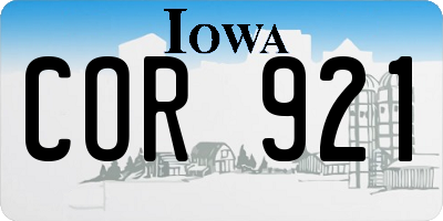 IA license plate COR921