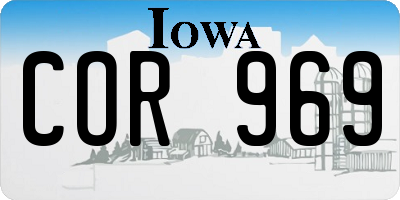 IA license plate COR969