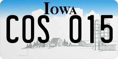 IA license plate COS015