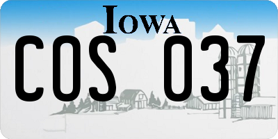IA license plate COS037