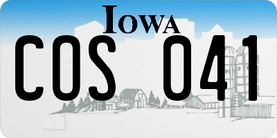 IA license plate COS041