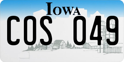 IA license plate COS049
