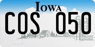 IA license plate COS050