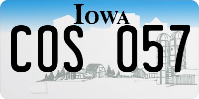 IA license plate COS057