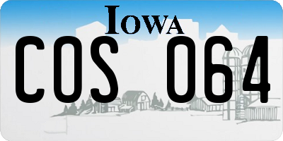 IA license plate COS064