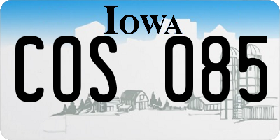 IA license plate COS085