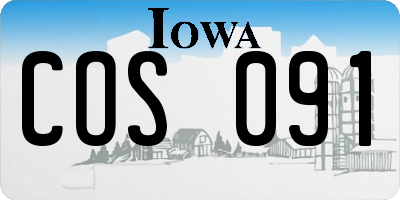 IA license plate COS091