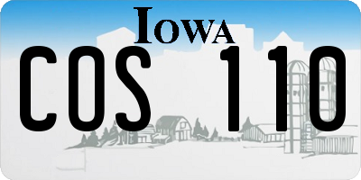 IA license plate COS110