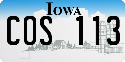 IA license plate COS113