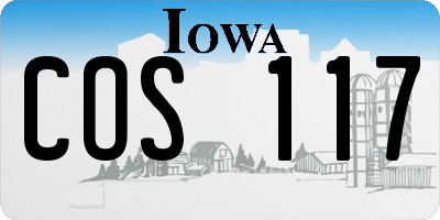 IA license plate COS117