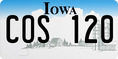 IA license plate COS120