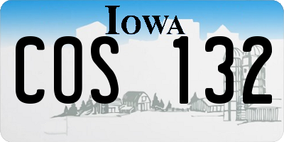 IA license plate COS132
