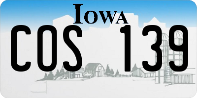 IA license plate COS139