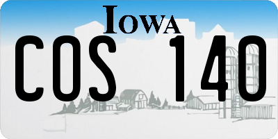 IA license plate COS140