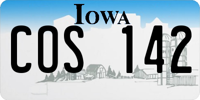 IA license plate COS142