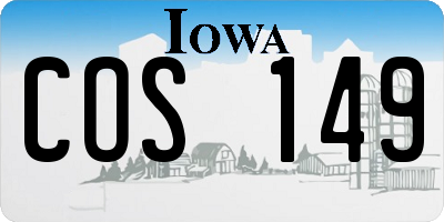 IA license plate COS149