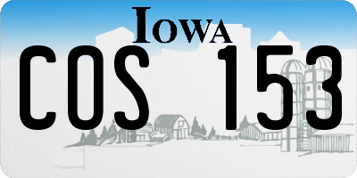 IA license plate COS153