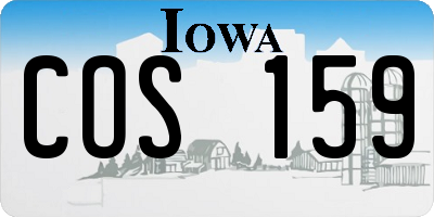 IA license plate COS159