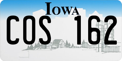 IA license plate COS162