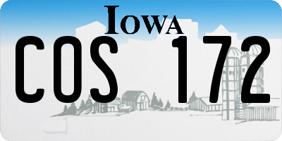 IA license plate COS172