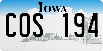IA license plate COS194