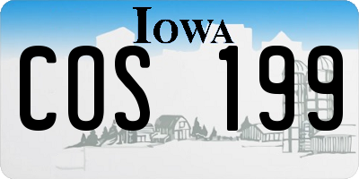 IA license plate COS199