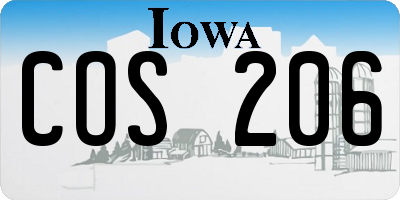 IA license plate COS206