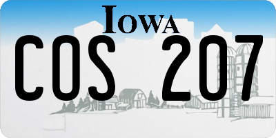 IA license plate COS207