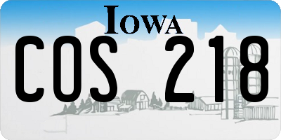IA license plate COS218