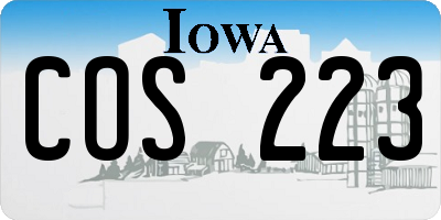 IA license plate COS223