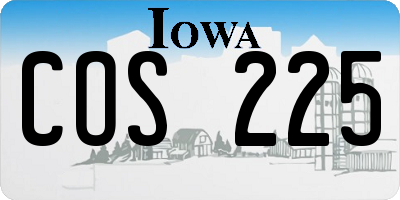 IA license plate COS225