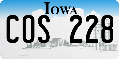 IA license plate COS228