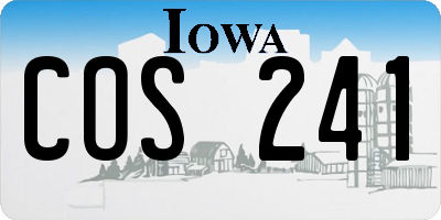 IA license plate COS241