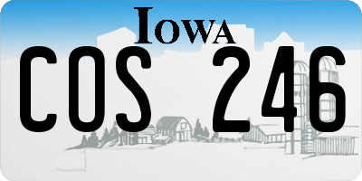 IA license plate COS246