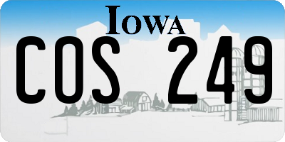 IA license plate COS249