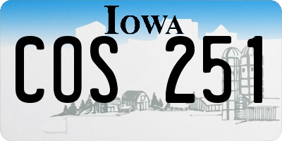 IA license plate COS251
