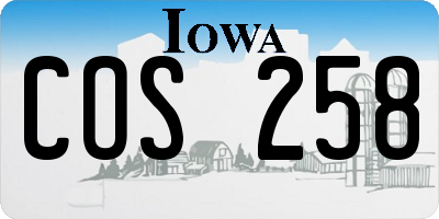 IA license plate COS258