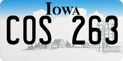 IA license plate COS263
