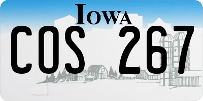 IA license plate COS267