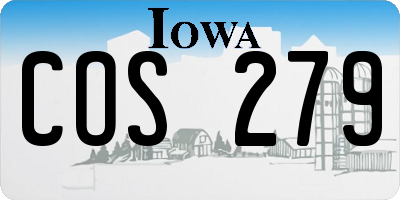 IA license plate COS279
