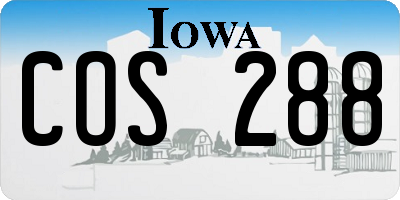 IA license plate COS288