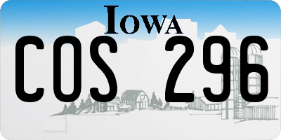 IA license plate COS296