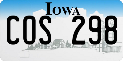 IA license plate COS298