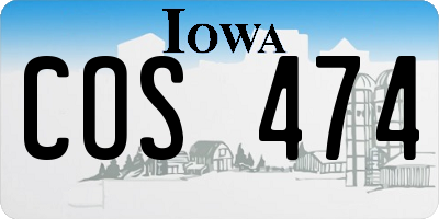 IA license plate COS474