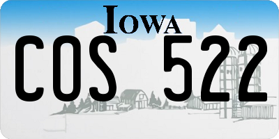 IA license plate COS522