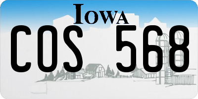 IA license plate COS568