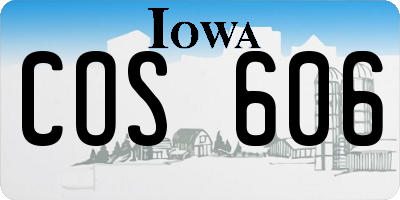 IA license plate COS606
