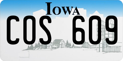 IA license plate COS609