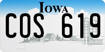 IA license plate COS619