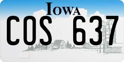 IA license plate COS637
